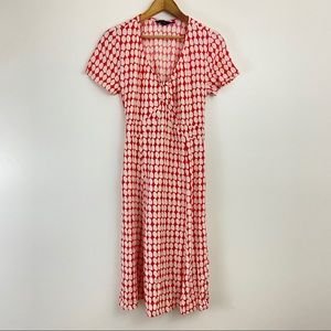 Boden polka dot short sleeve knee length dress
